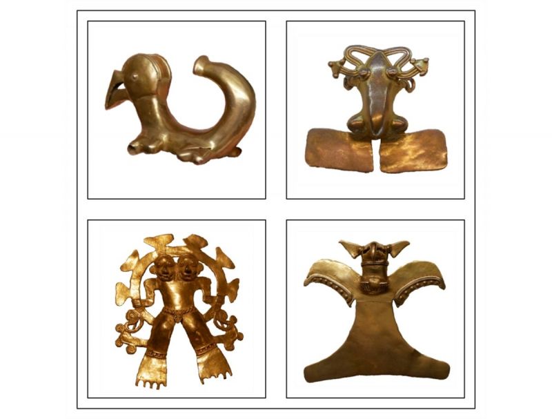 Gold and guanín (gold-copper alloy) figures 